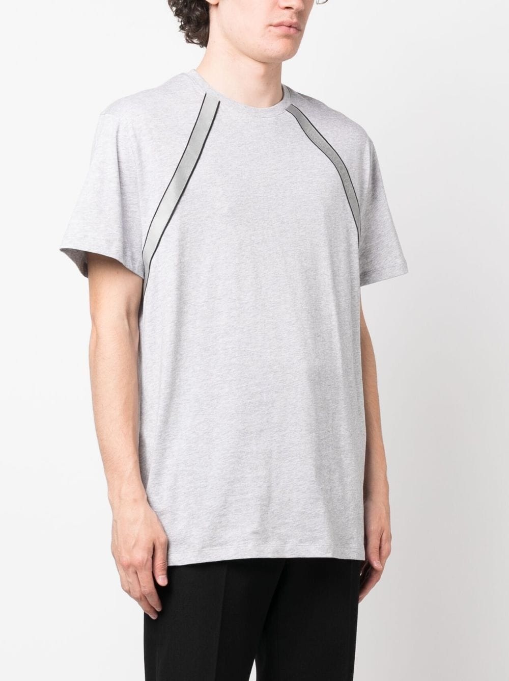 logo-tape detail T-shirt - 3
