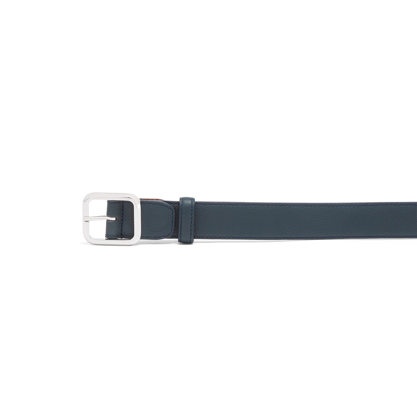 Blue tumbled leather adjustable belt - 3