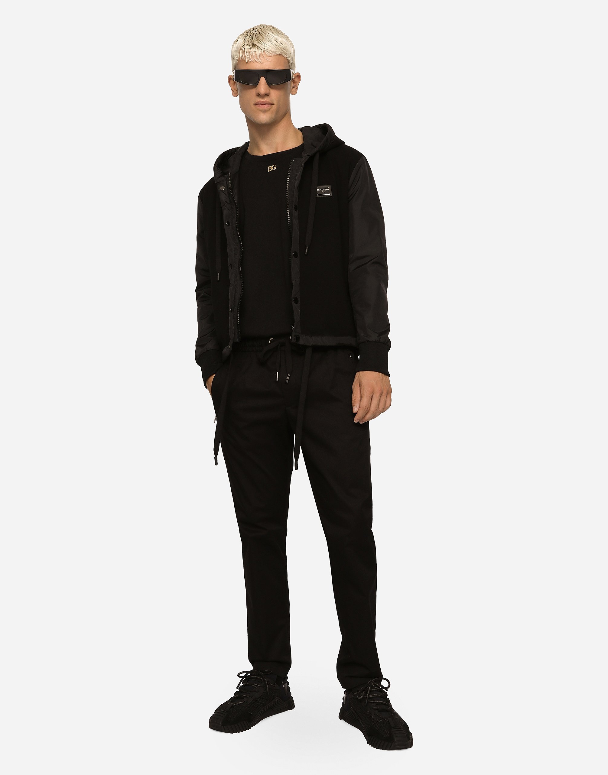 Stretch cotton jogging pants with tag - 5