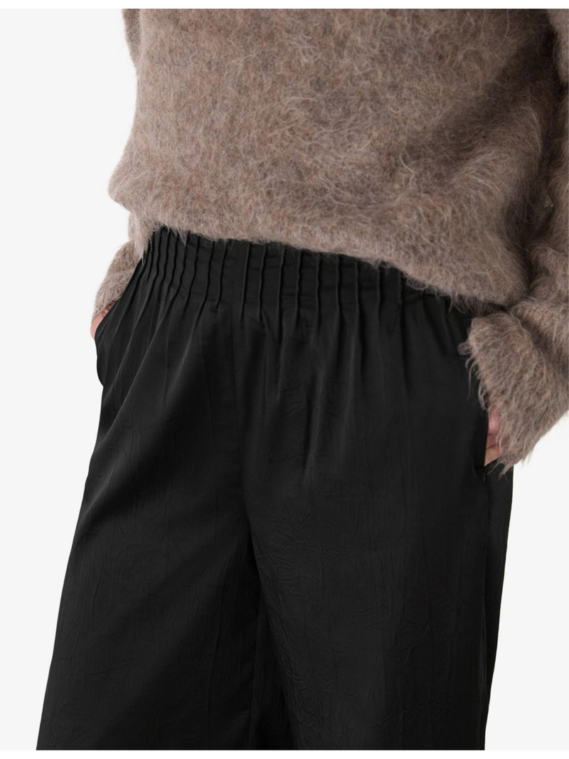 Straight-Leg Pintuck Stretch-Satin Trousers 5