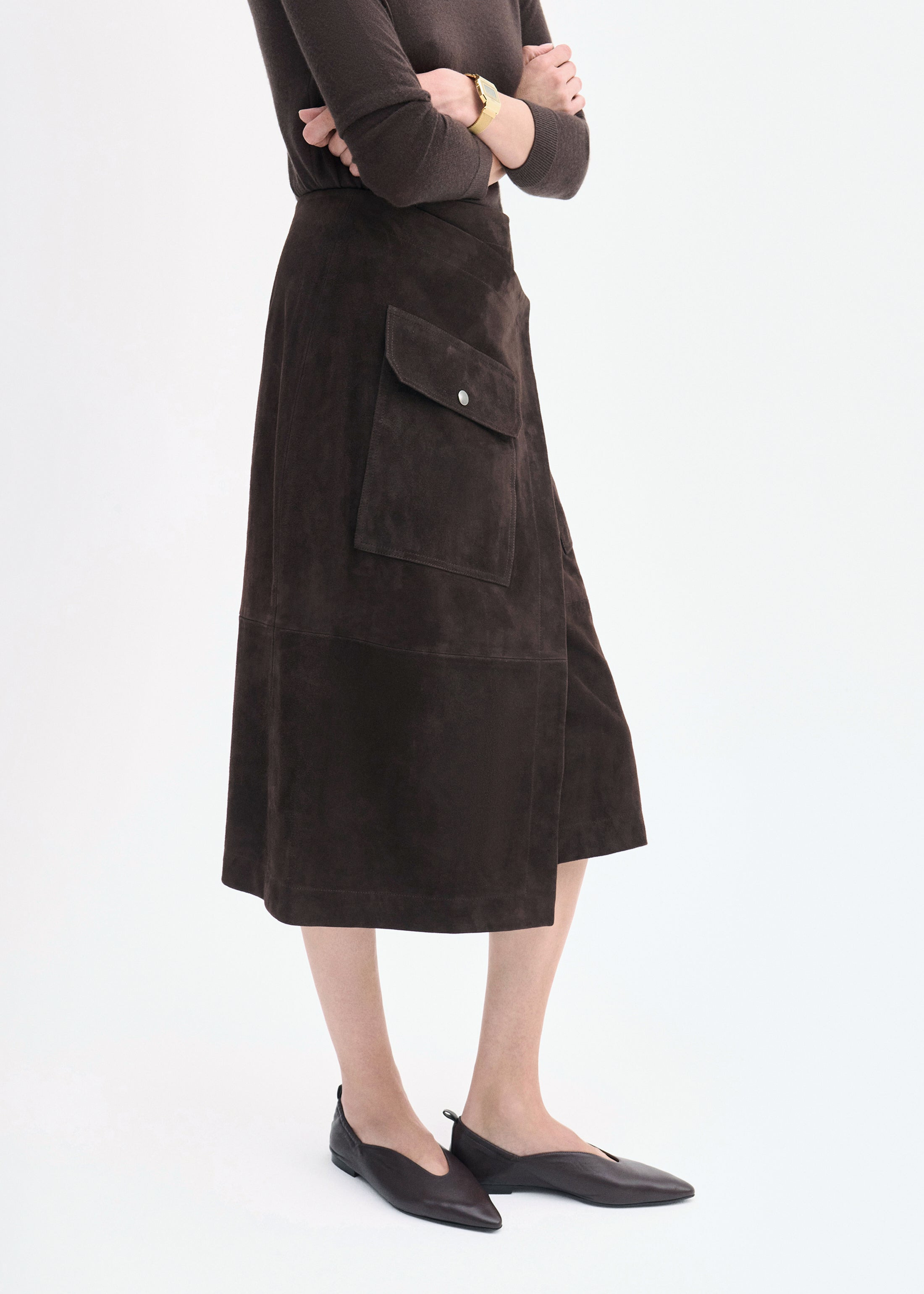 Wrap Skirt in Suede - 3