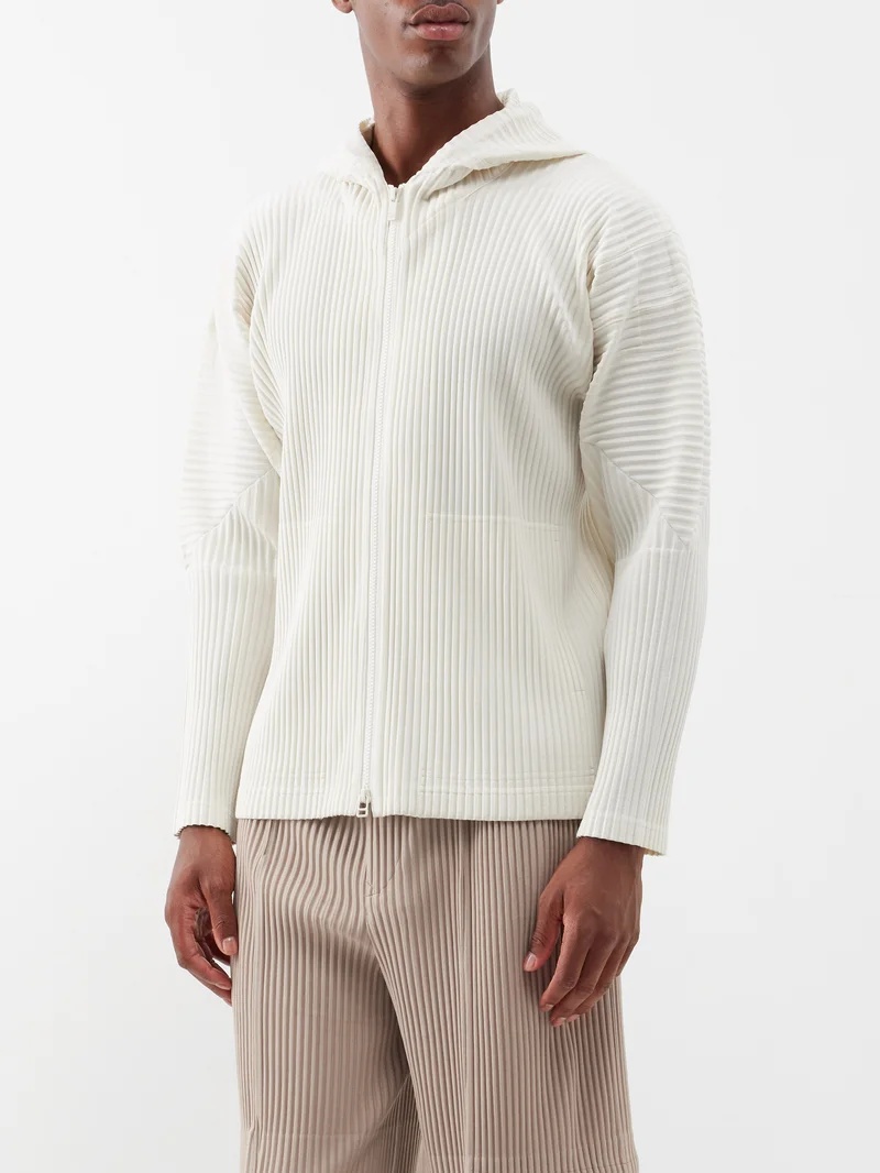 Technical-pleated hoodie - 1