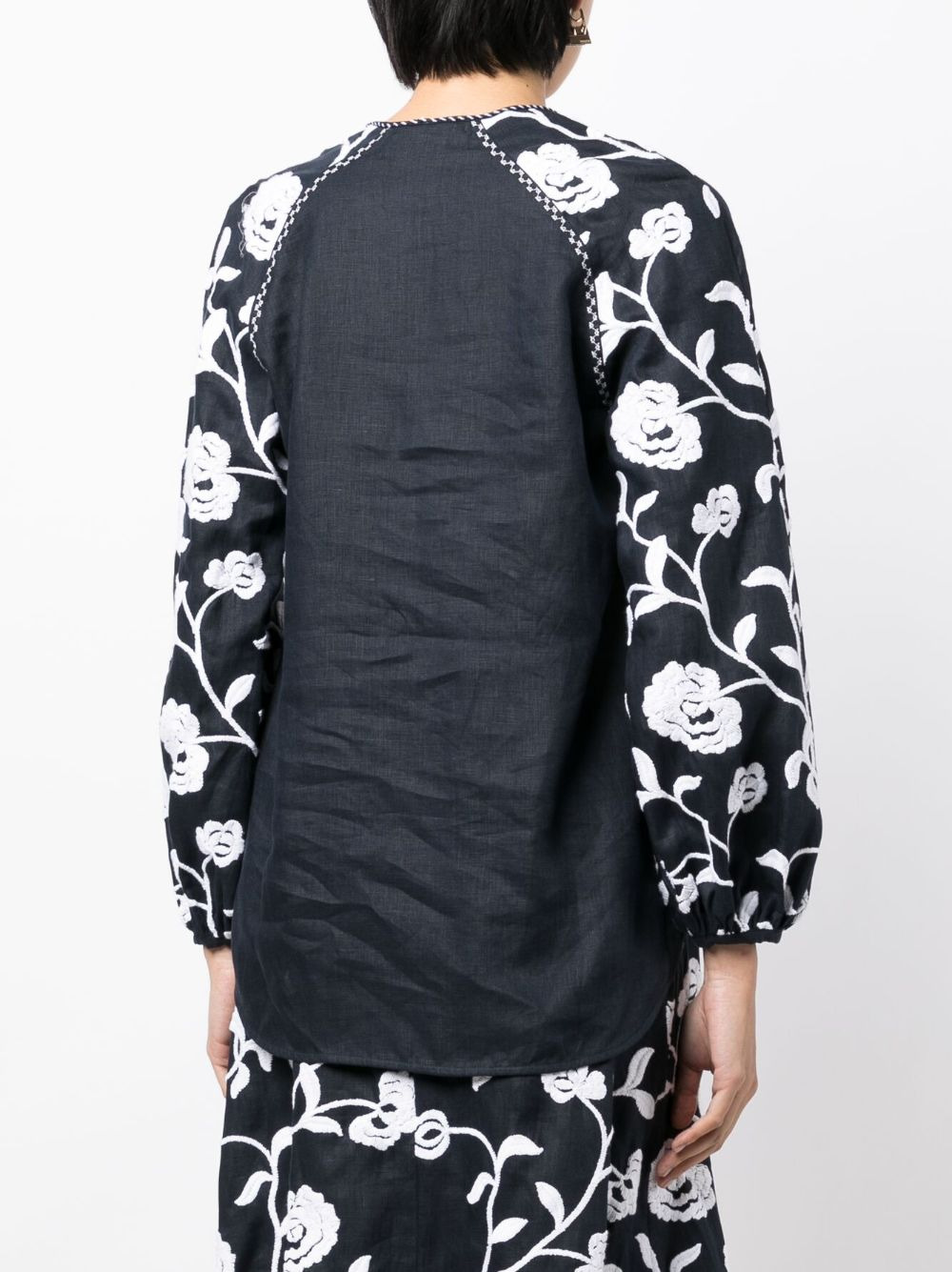 Molveno floral-embroidered tunic top - 4