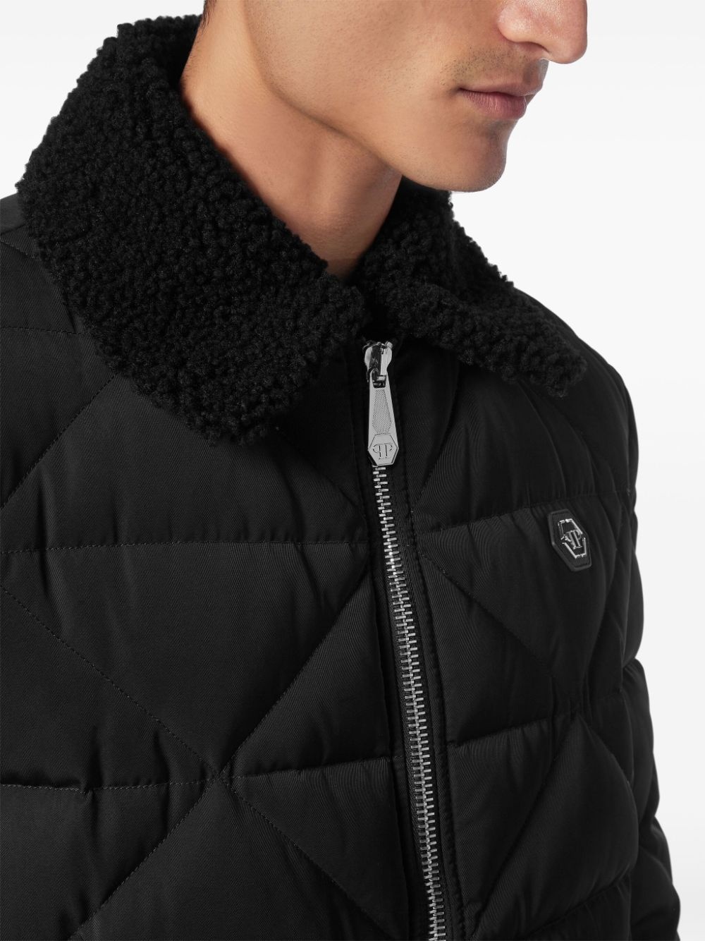 shearling padded jacket - 5