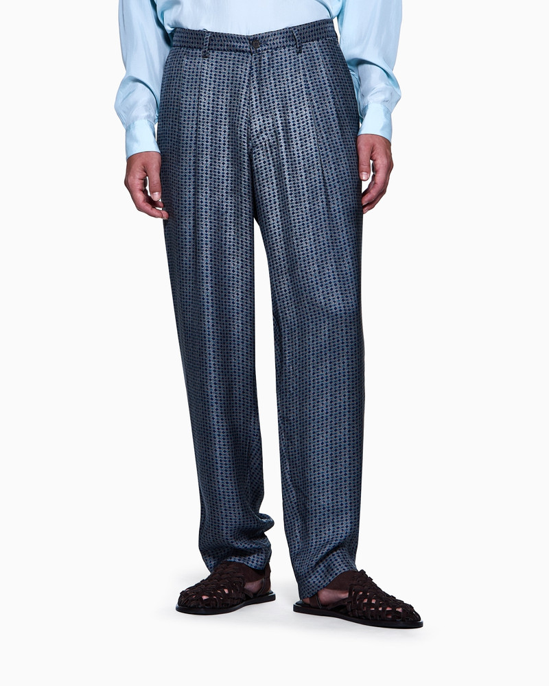 GIORGIO ARMANI DOUBLE-PLEAT PRINTED VISCOSE TROUSERS outlook