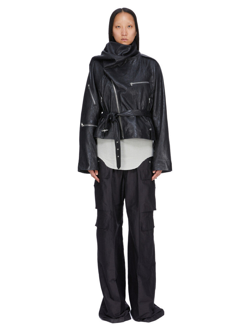 Rick Owens Scarf Light leather biker jacket outlook