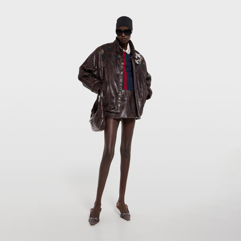 GUCCI Fine knit wool sweater with Web outlook