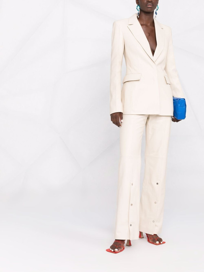 Off-White logo-print long-sleeve blazer outlook