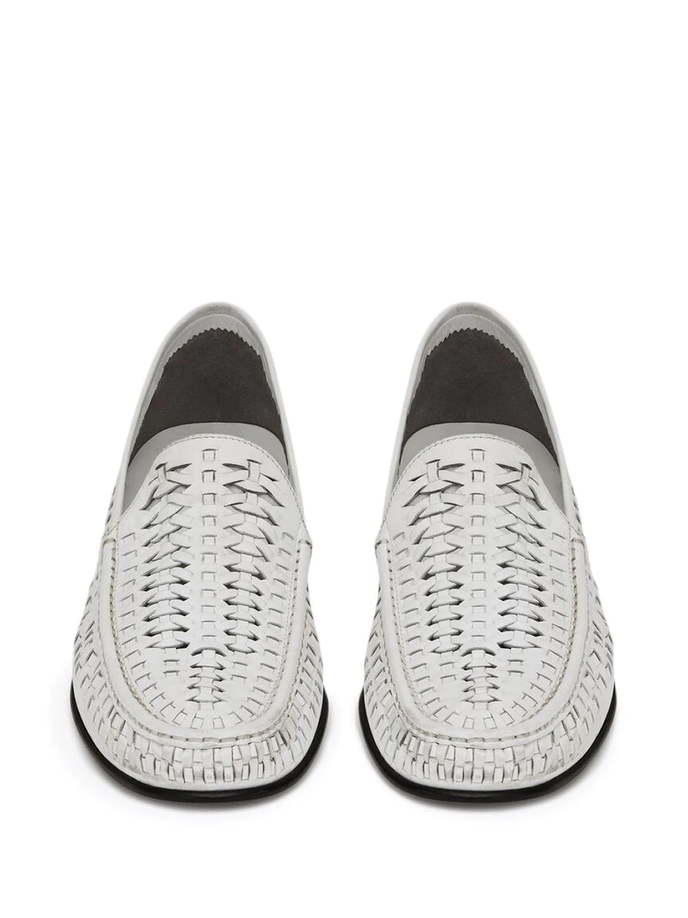 interwoven-design round-toe loafers - 3