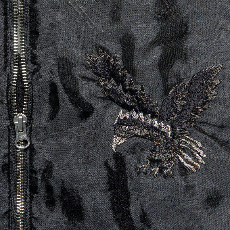 Sheer Pearl Raven & Skull Souvenir Jacket - Black 3