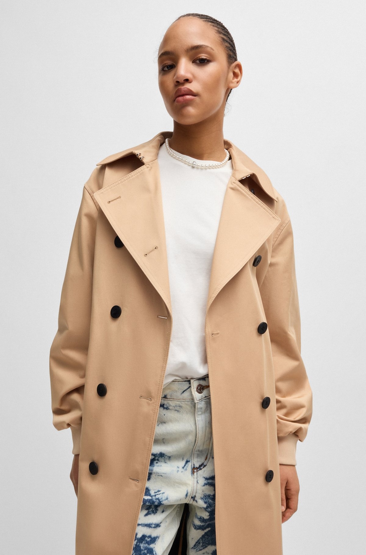 OVERSIZE-FIT COTTON TRENCH COAT - 6