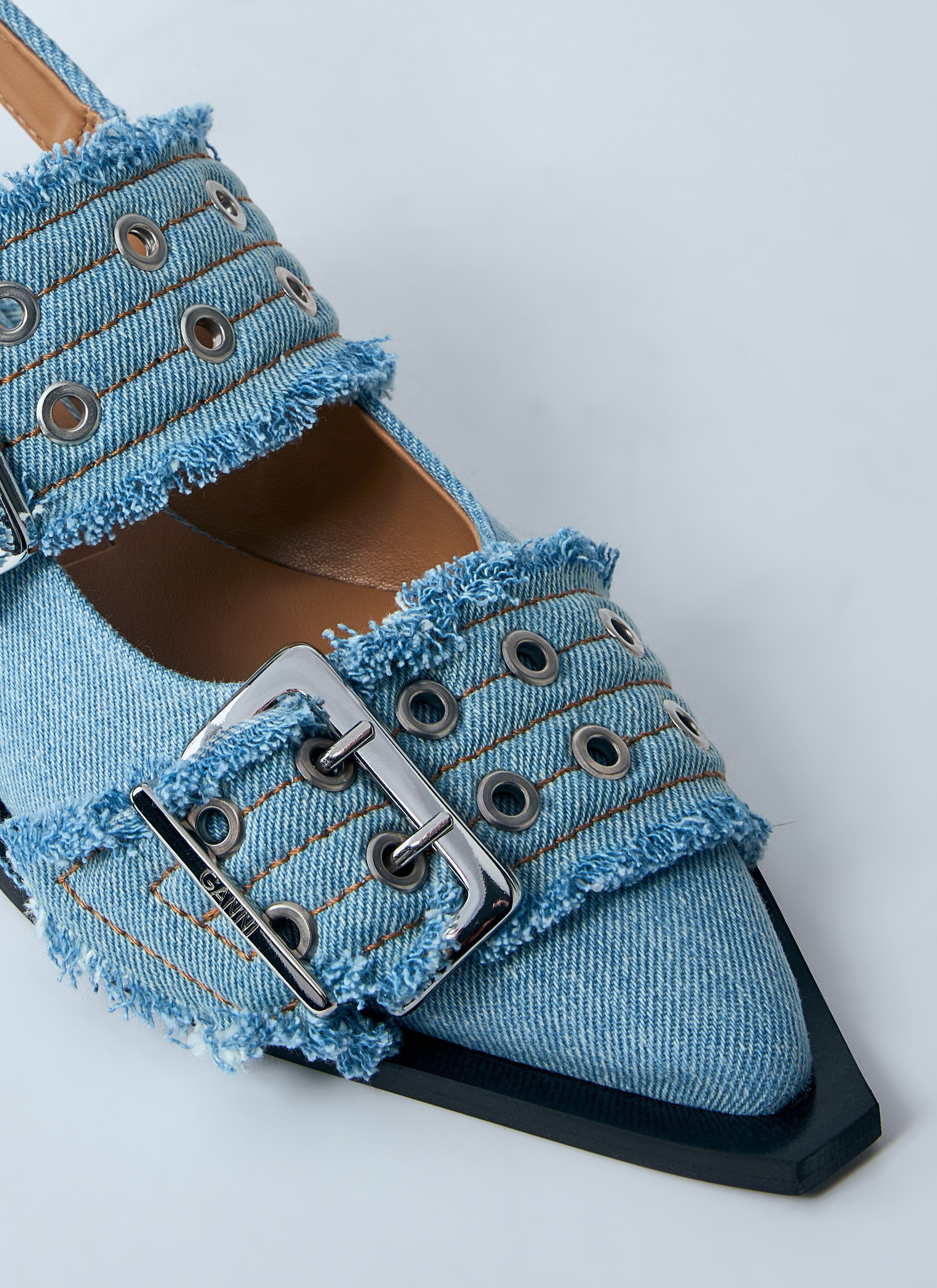 Ganni Women Feminine Buckle Ballerina Flats - 4