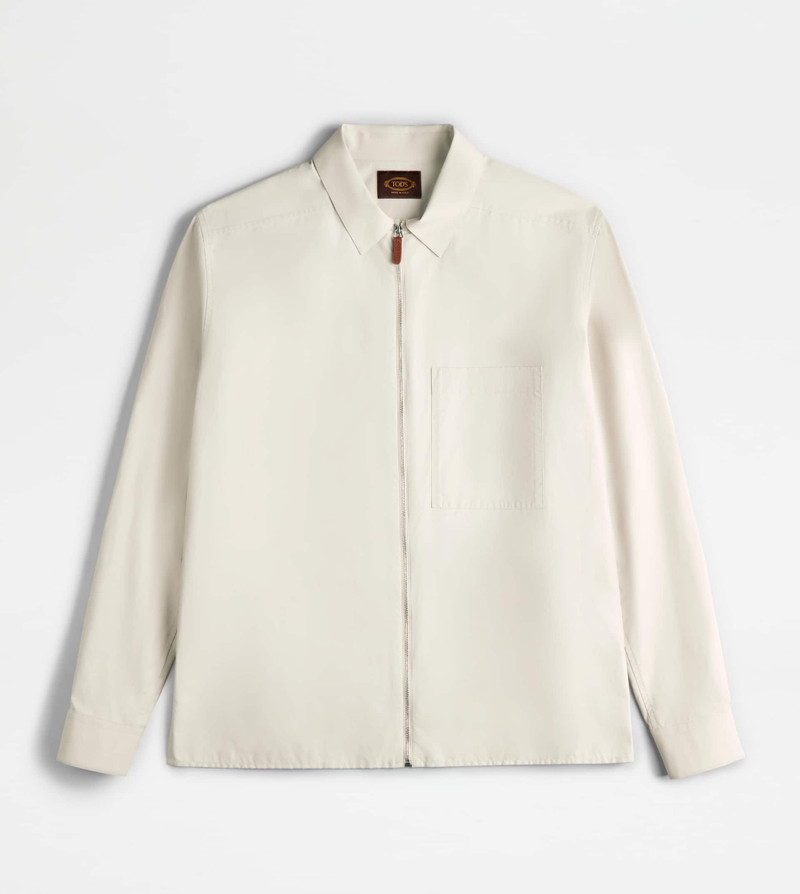 ZIPPED SHIRT JACKET - BEIGE 1