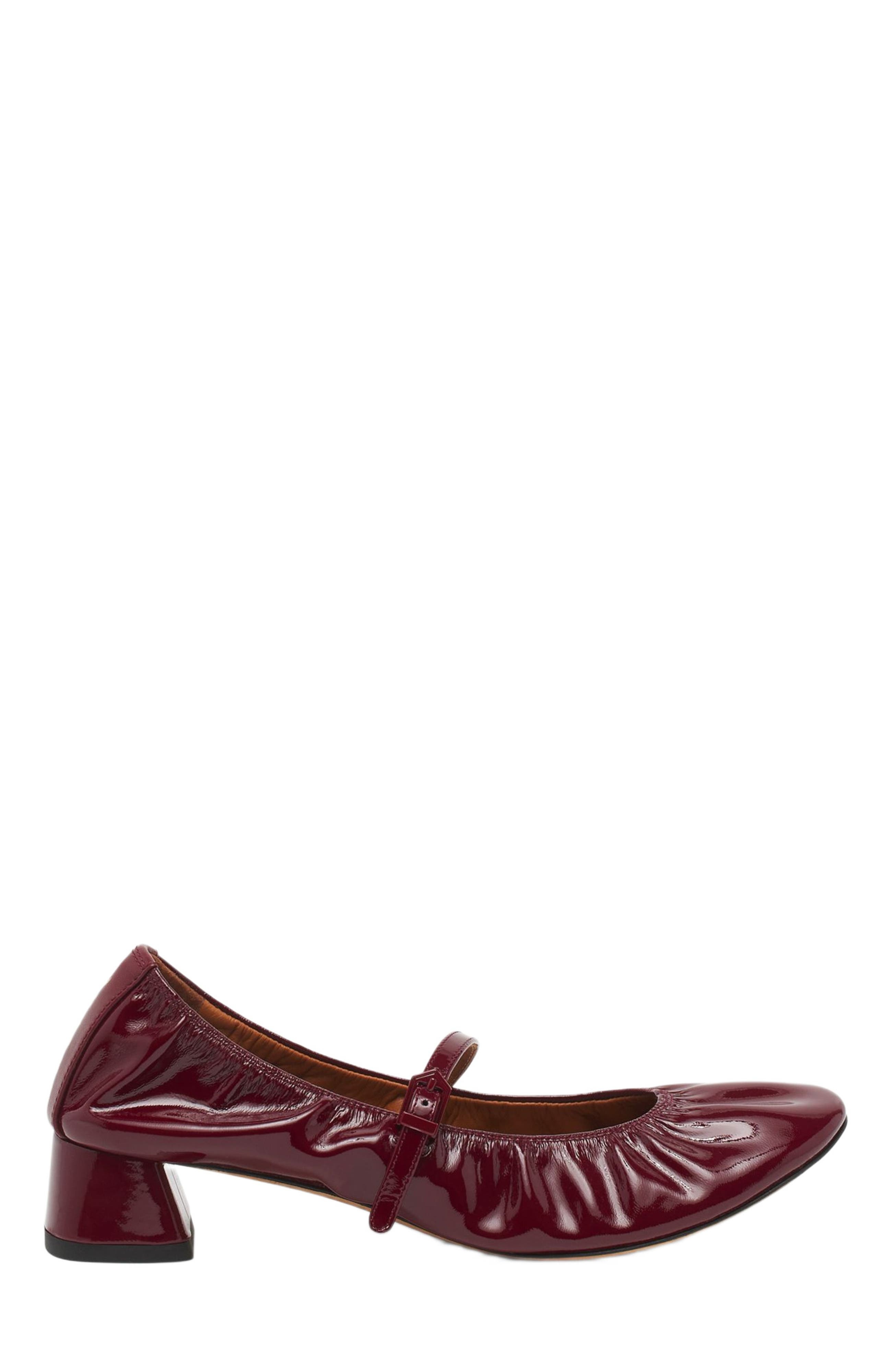 Lanvin HEELED MARY JANE IN GLOSSY LEATHER in Burgundy at Nordstrom - 1
