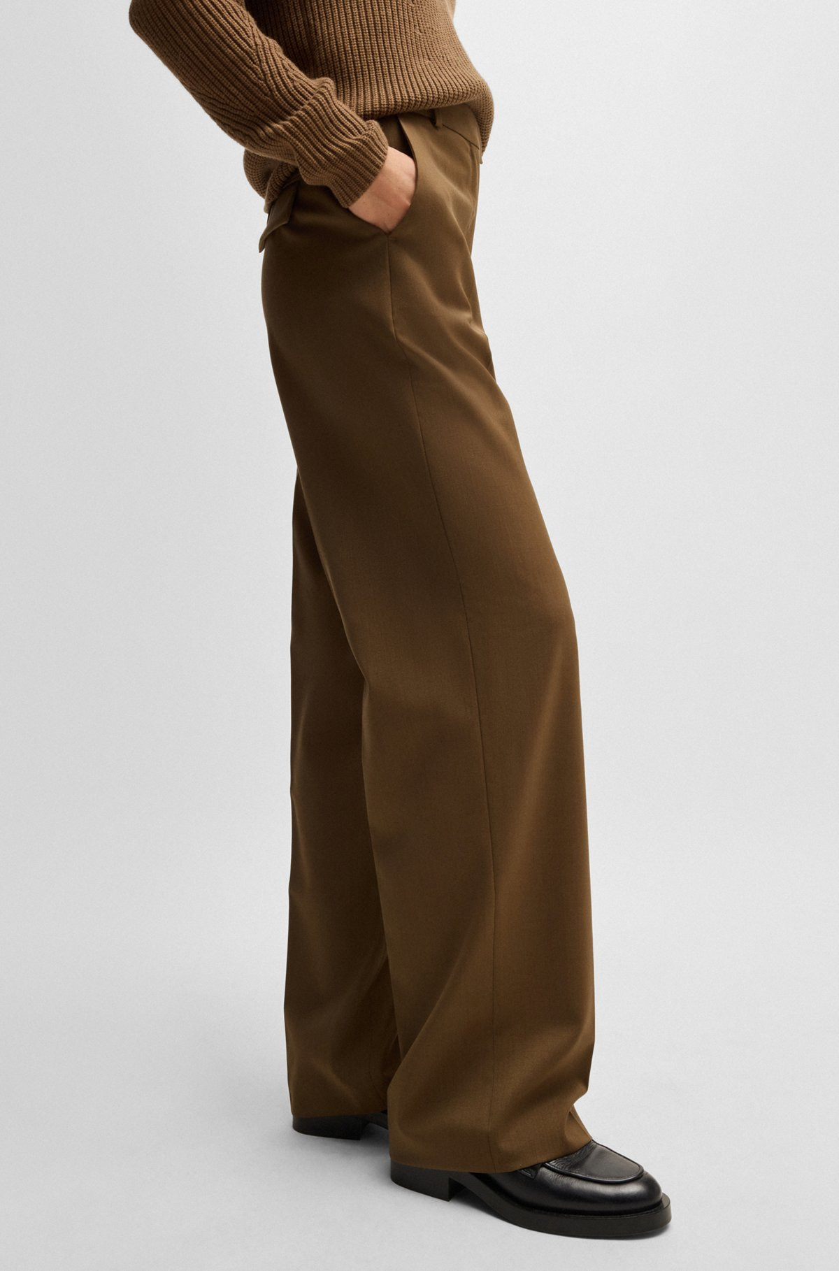 STRAIGHT-LEG TROUSERS IN WOOL - 5