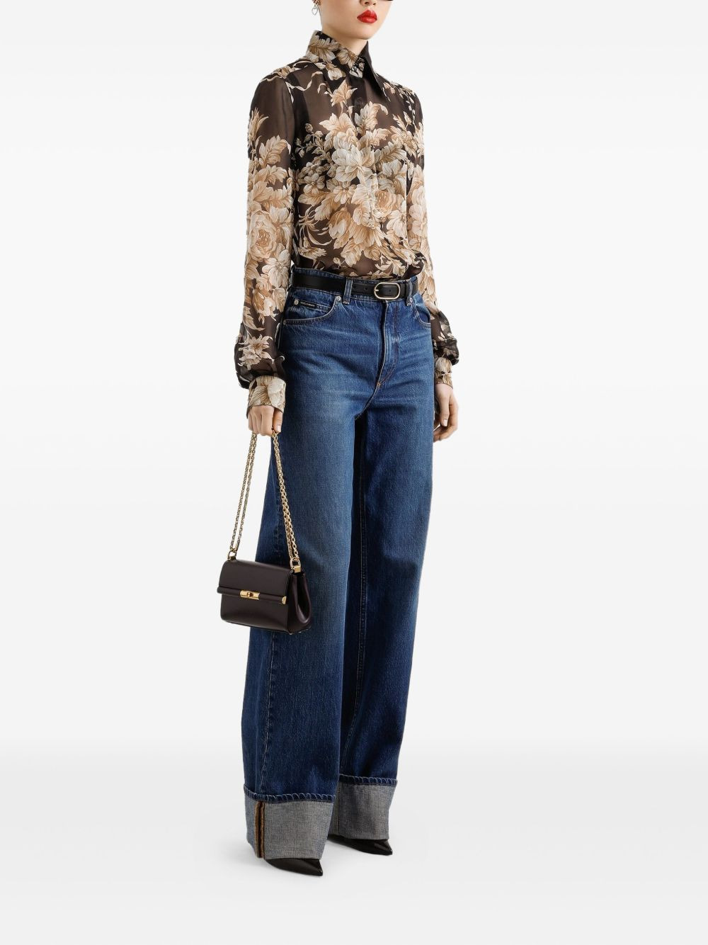 floral-print chiffon shirt - 2