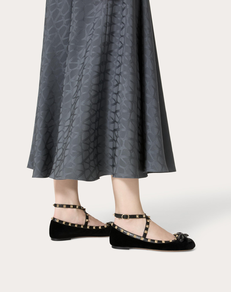 Valentino ROCKSTUD VELVET BALLERINA outlook