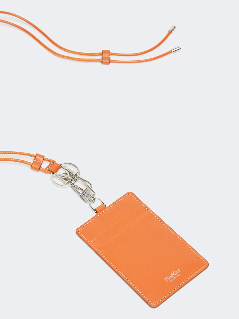 Max Mara Leather badge holder - TANGERINE outlook
