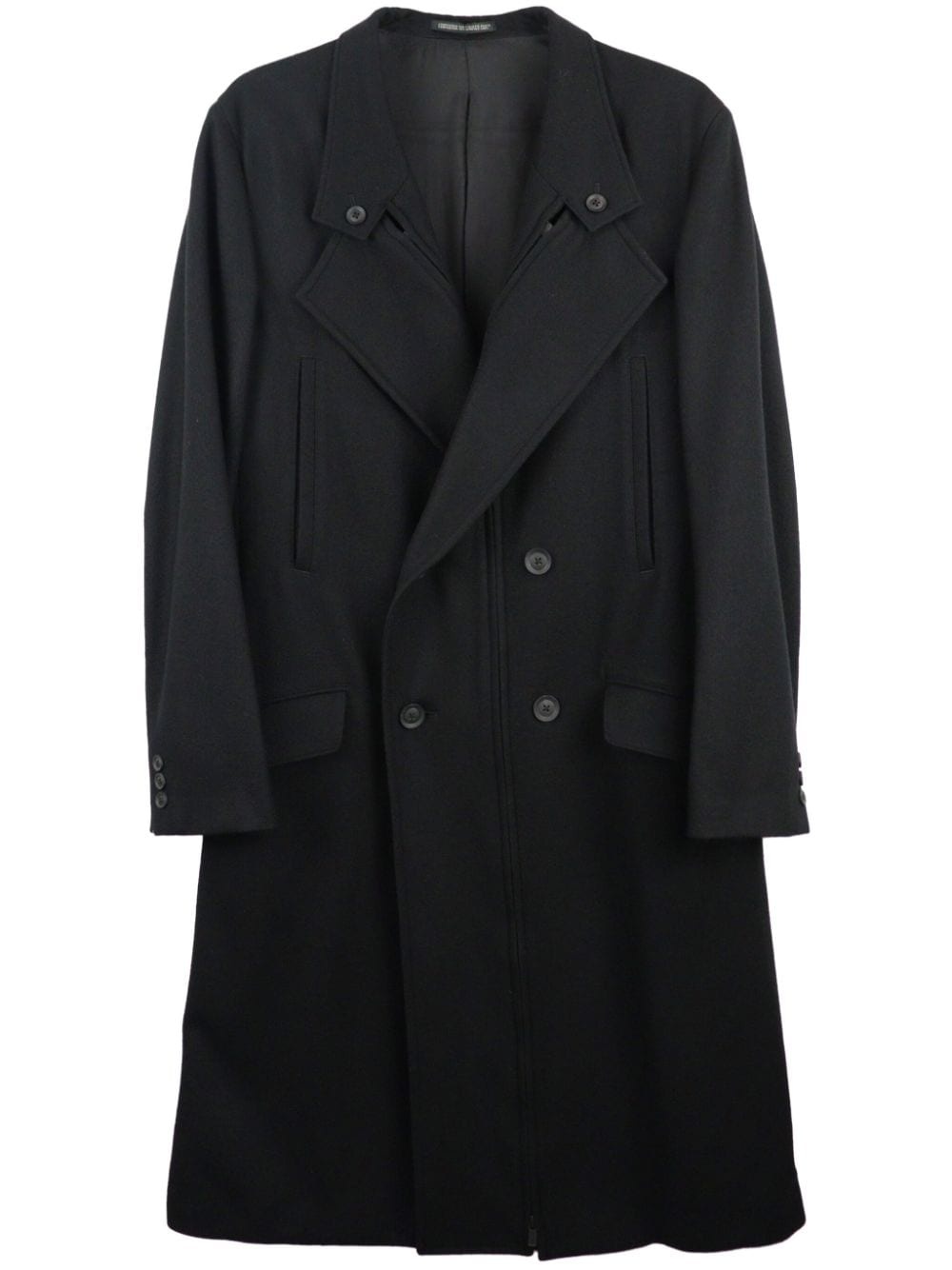 double-breasted wool coat - 1