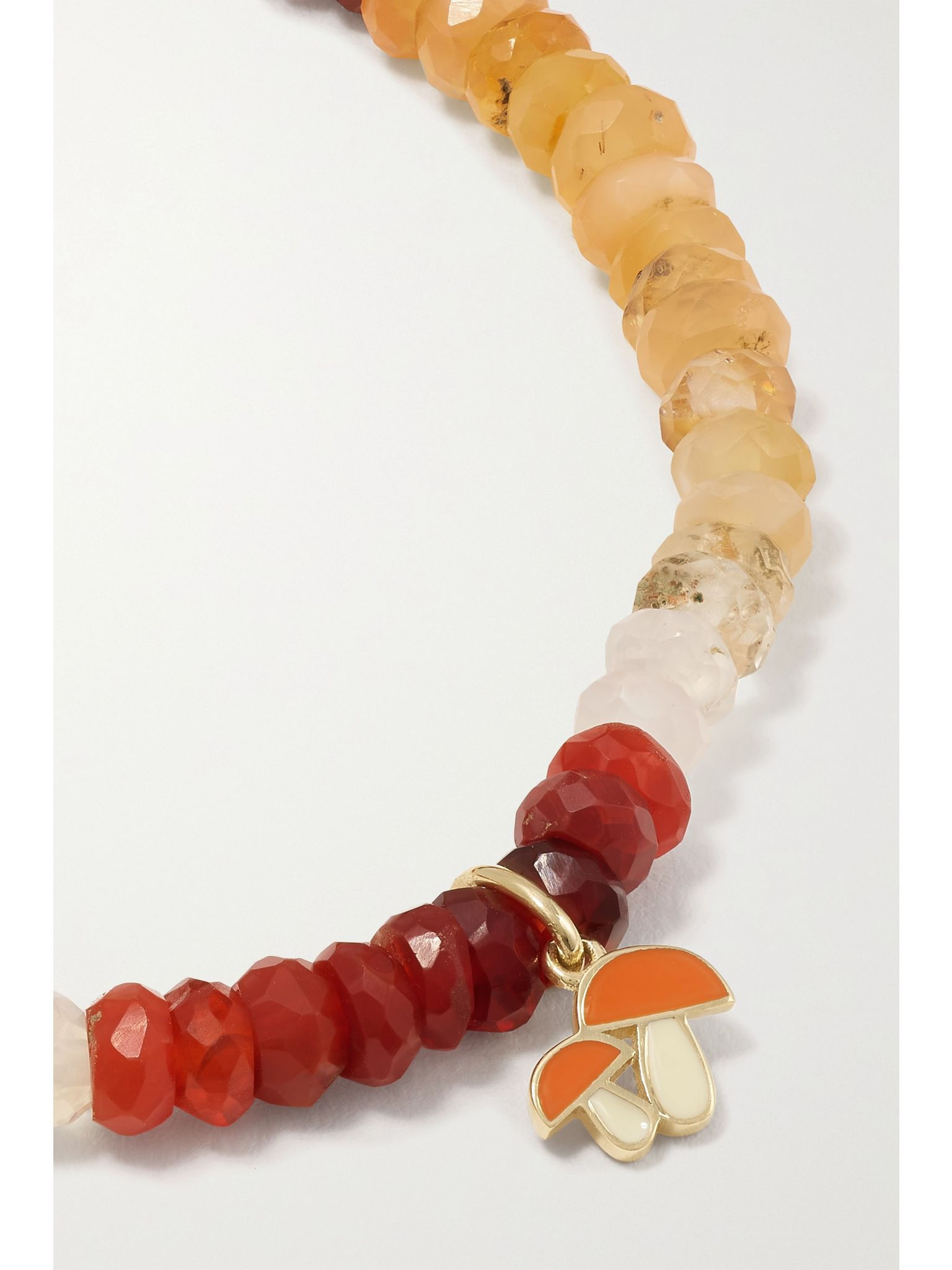Mushroom 14-karat gold, enamel and opal bracelet Gold - 4