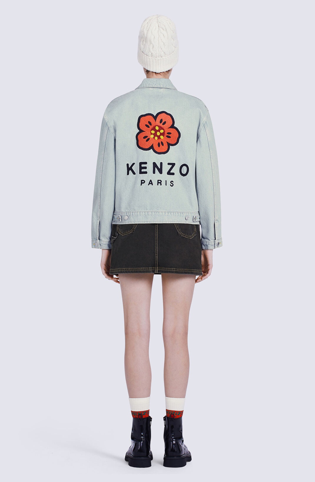 'BOKE FLOWER' embroidered denim trucker jacket - 4
