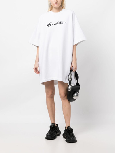 Off-White logo-print T-shirt dress outlook