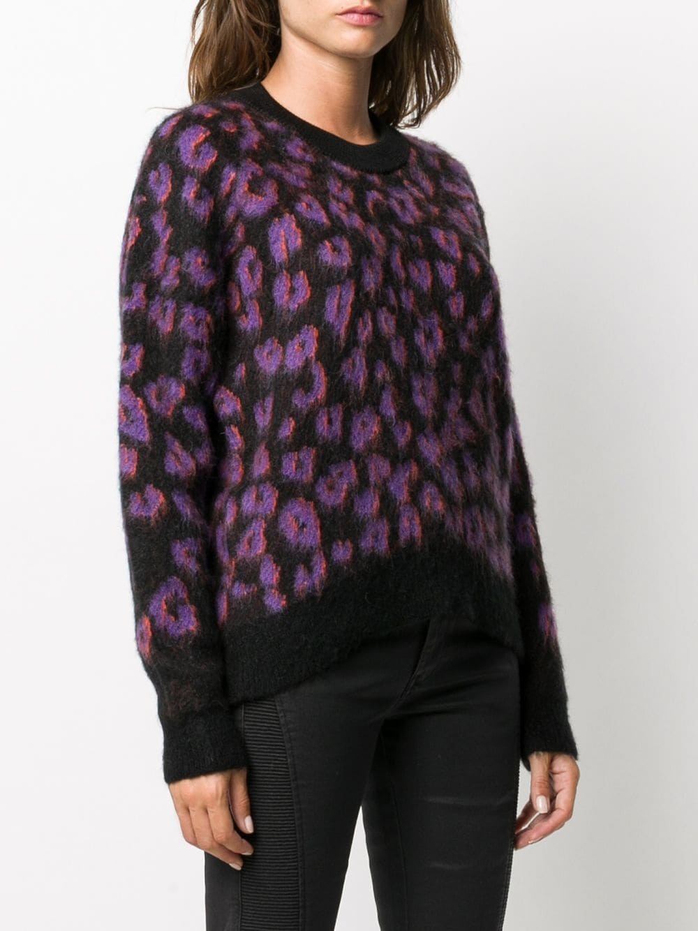 leopard-print textured sweater - 3