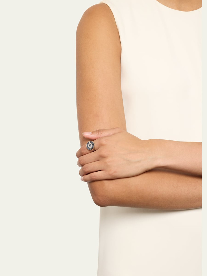 ILEANA MAKRI 18K White Gold Little Blue Dawn Chevalier Ring outlook