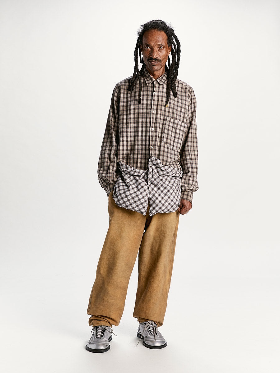 Criny Shirt Brown Check Print - 2