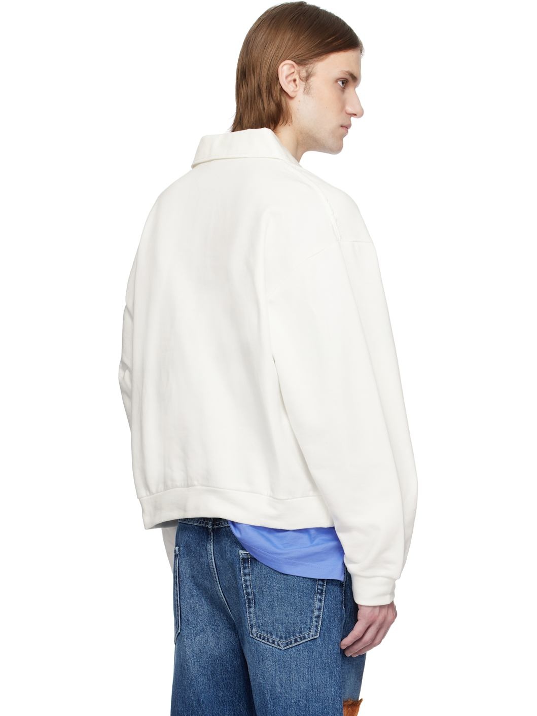 White Loopback Cotton Jersey Polo - 3
