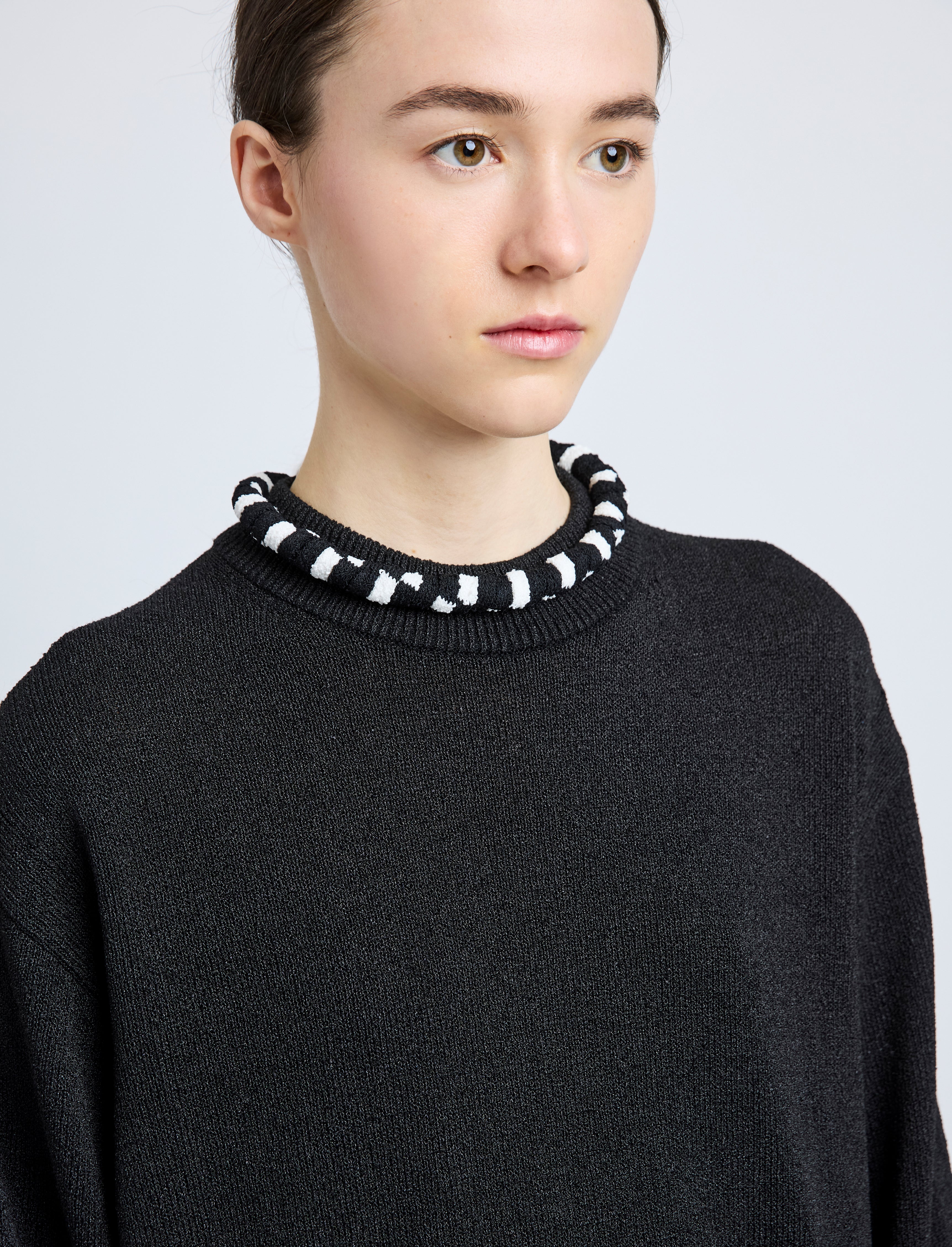 Striped Knit Rolo Necklace - 2