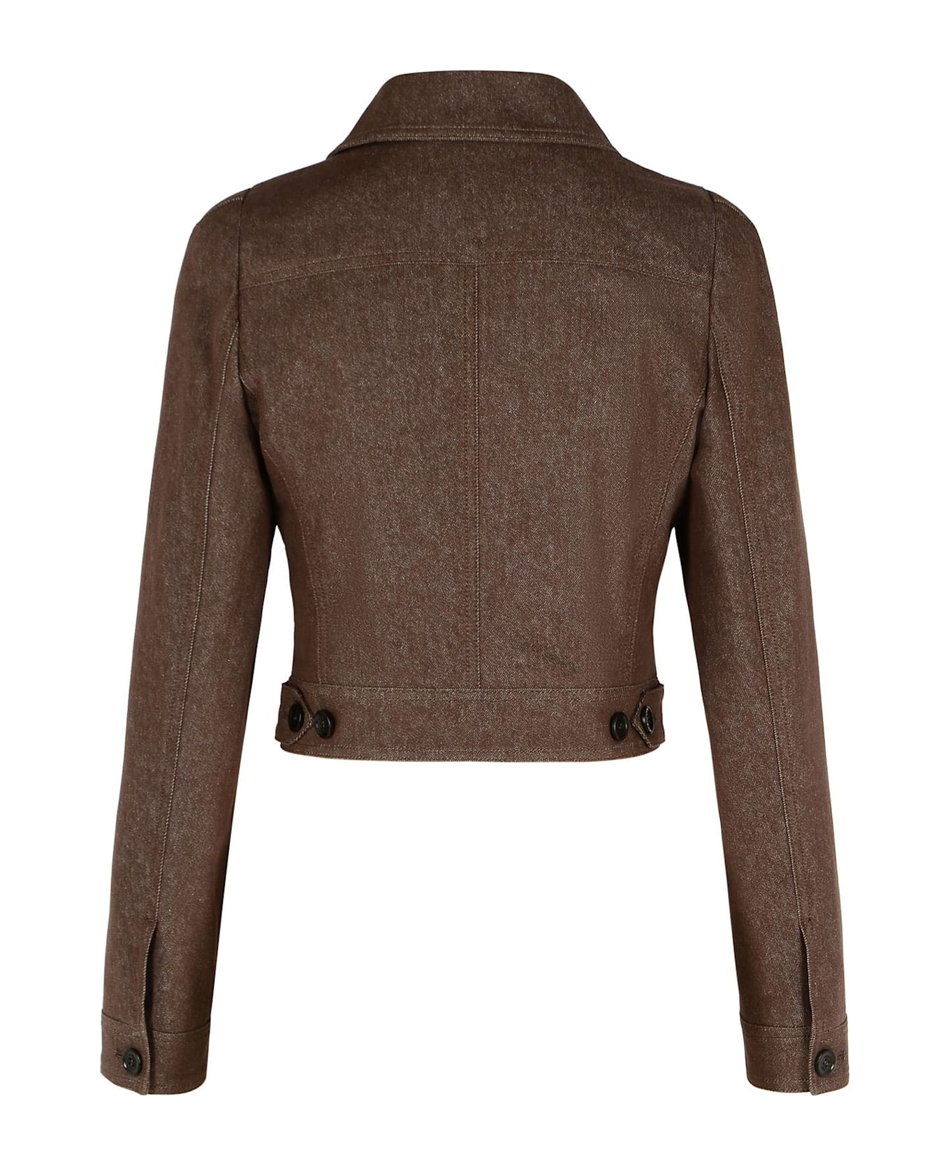 'carpa' Brown Cotton Blazer - 3