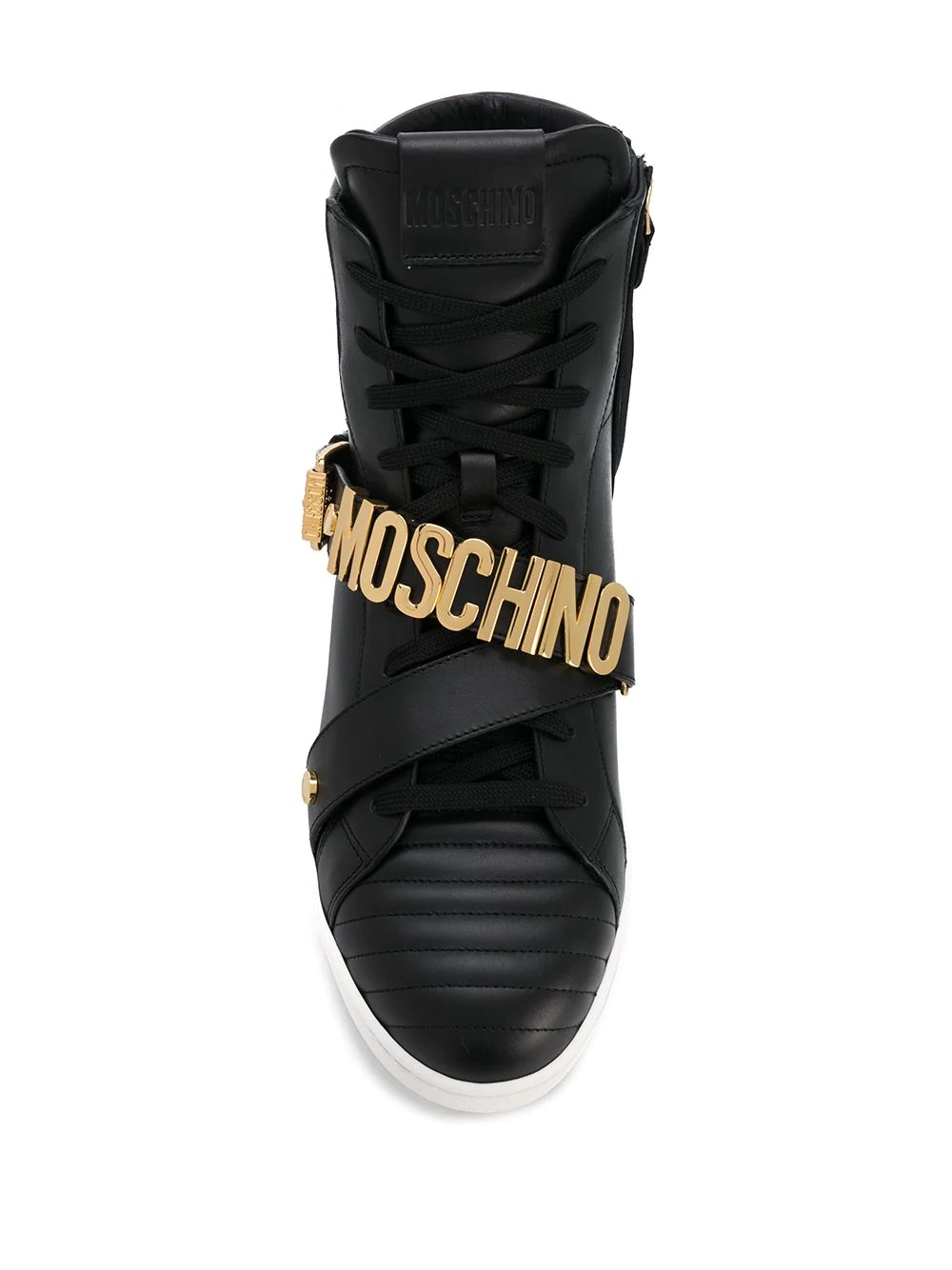 logo-plaque high-top sneakers - 4