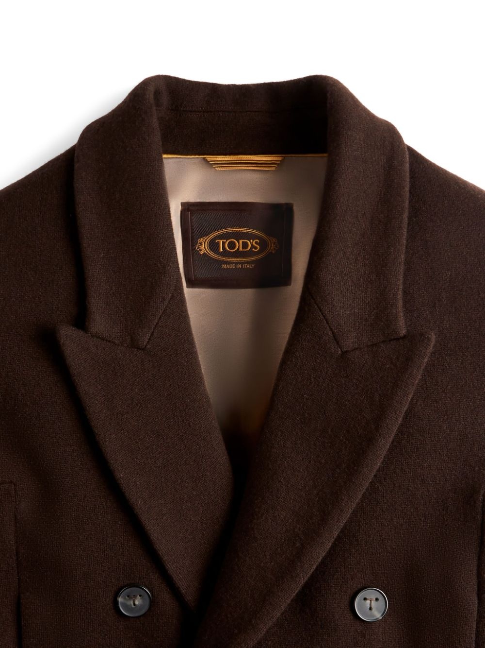 logo-embroidered peak-lapels double-breasted coat - 2