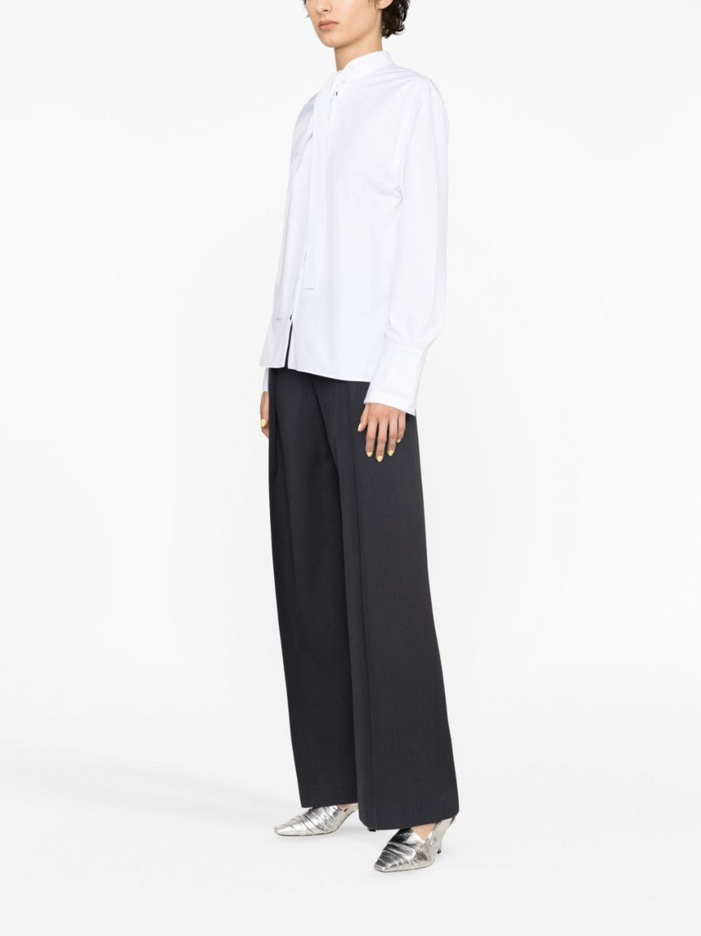 bow-detailing cotton shirt - 3