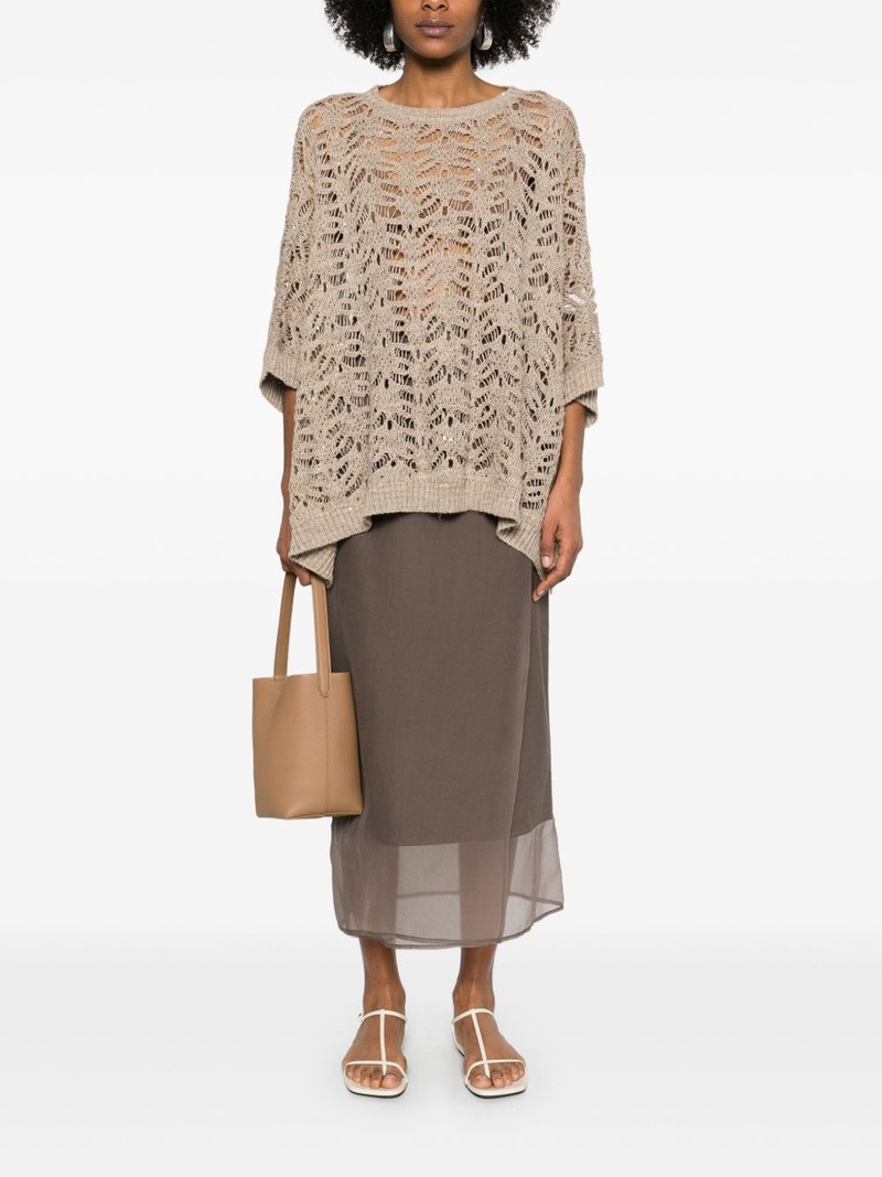 Brunello Cucinelli wrap midi skirt outlook