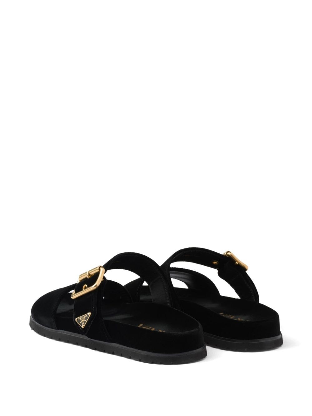 triangle-logo velvet slides - 3