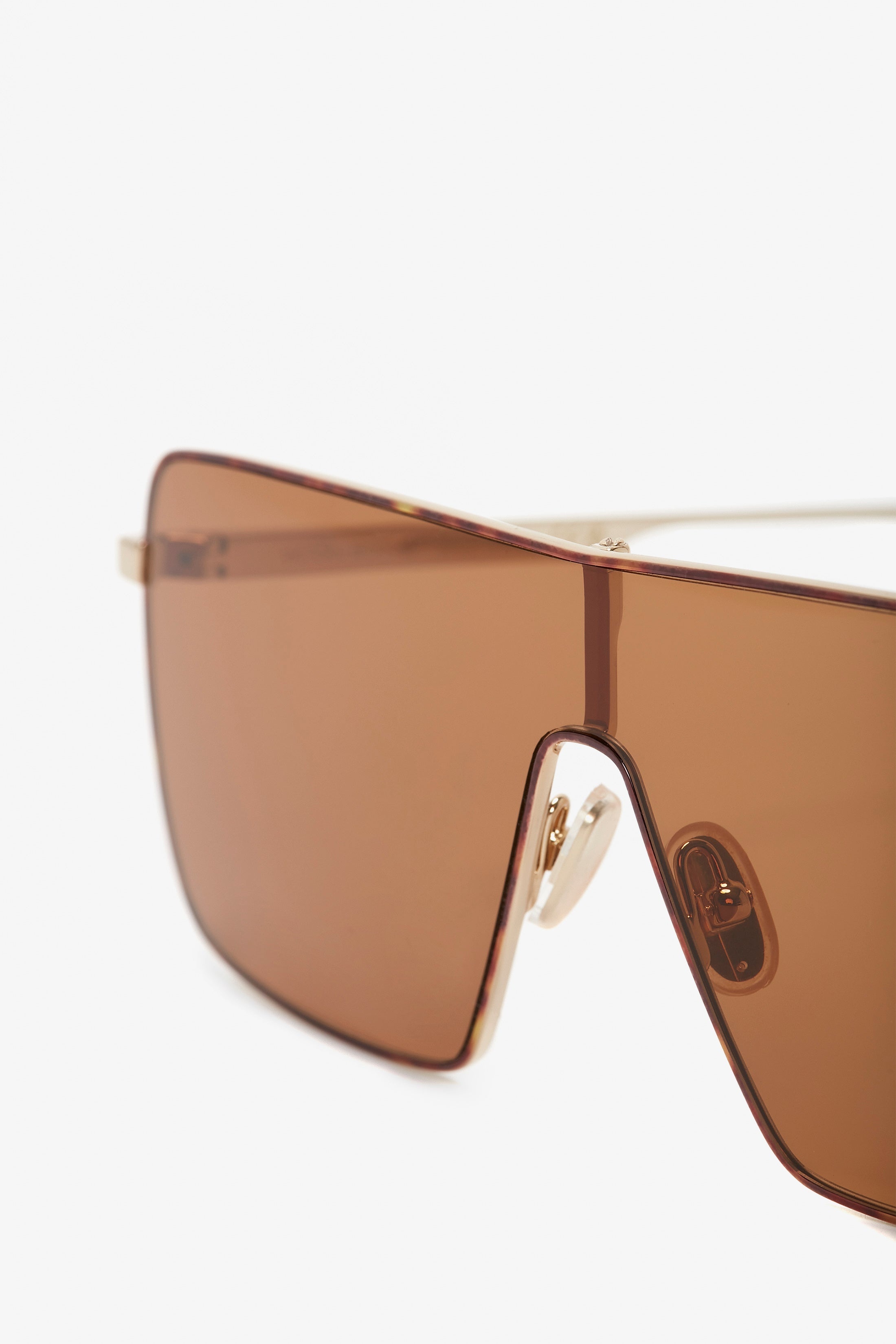 Rectangular Visor Gold-Framed Sunglasses - 6