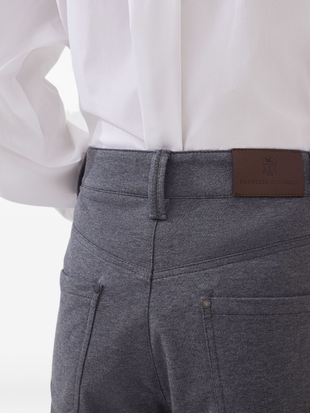 pocket-detail stretch-cotton trousers - 5