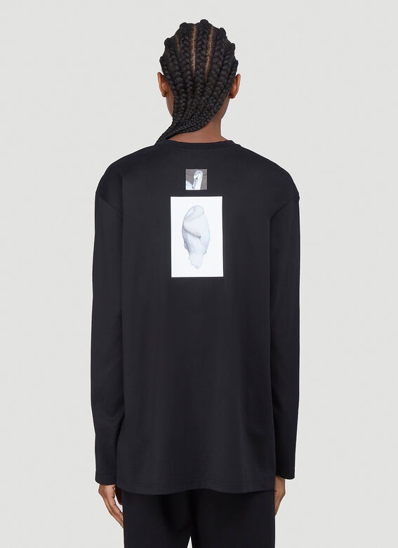 CUT-OUT PANEL SWAN PRINT COTTON OVERSIZED TOP - 7