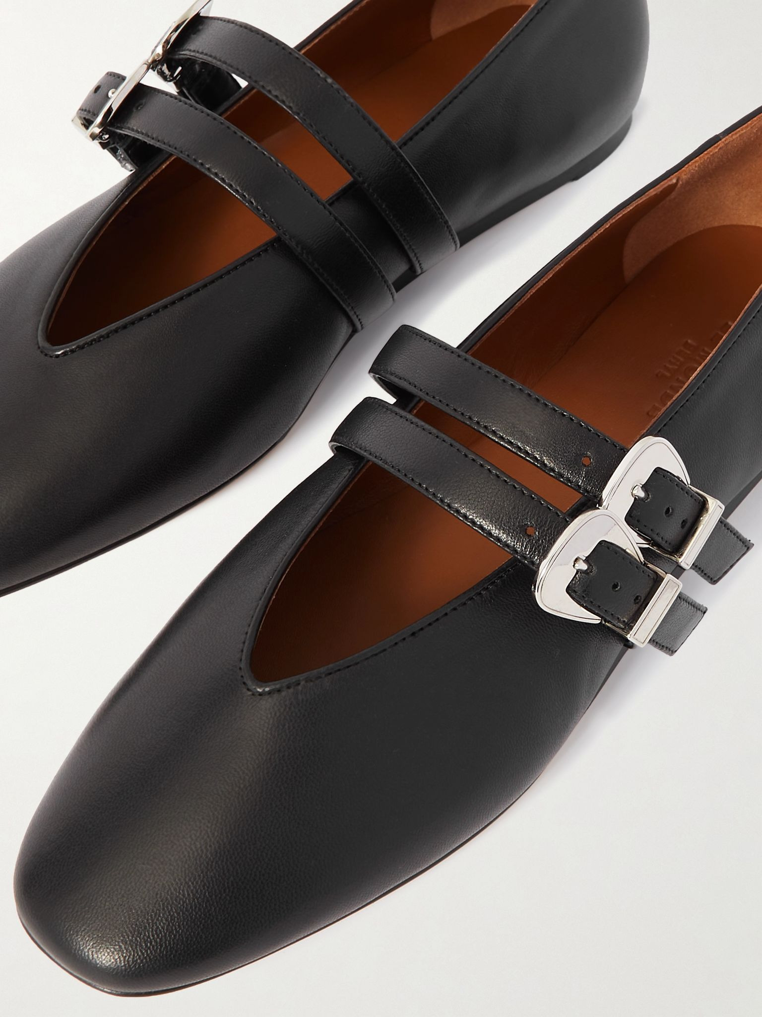 Claudia leather Mary-Jane ballet flats Black - 4