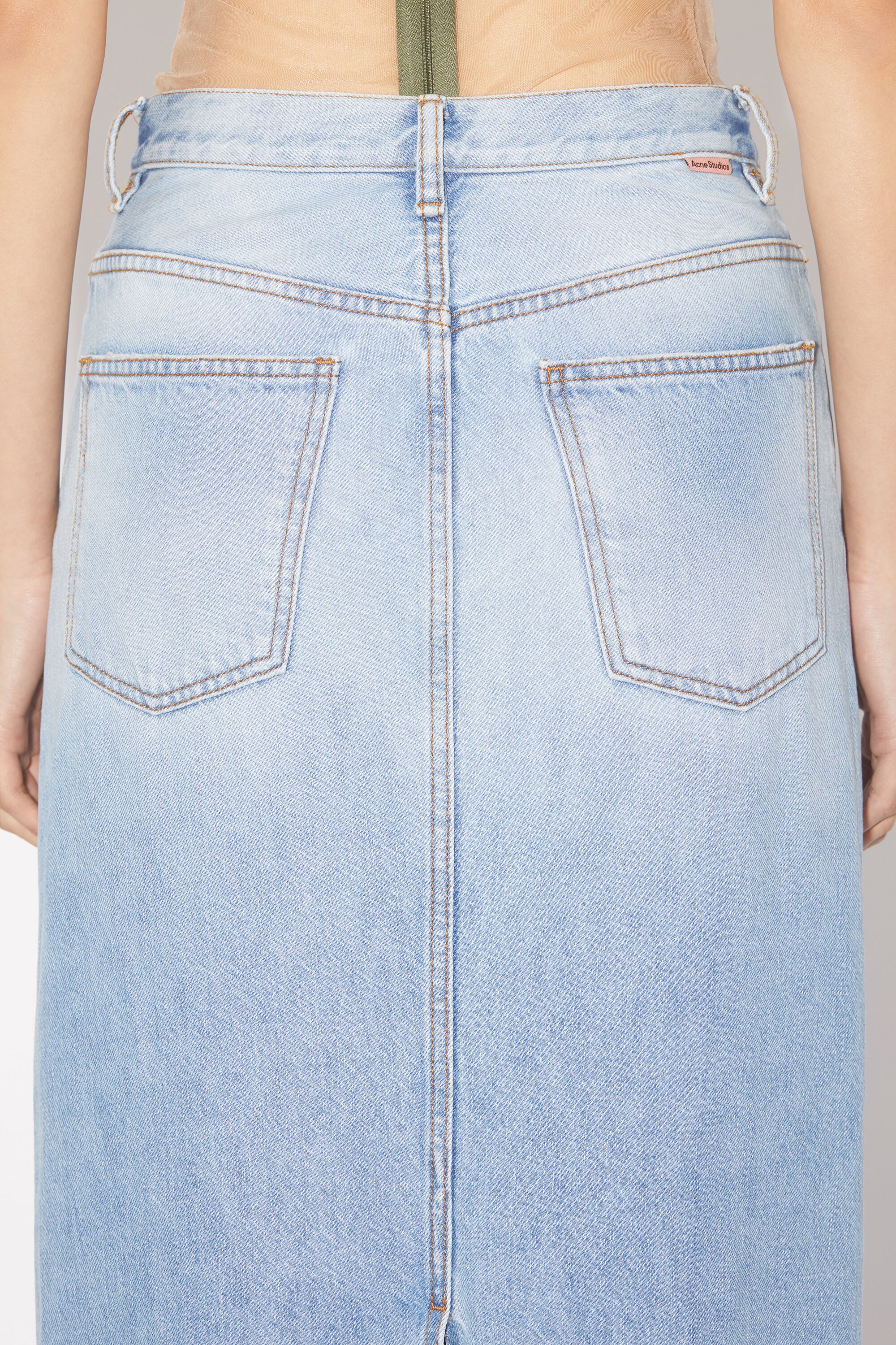 Mid-length denim skirt - Light blue - 6