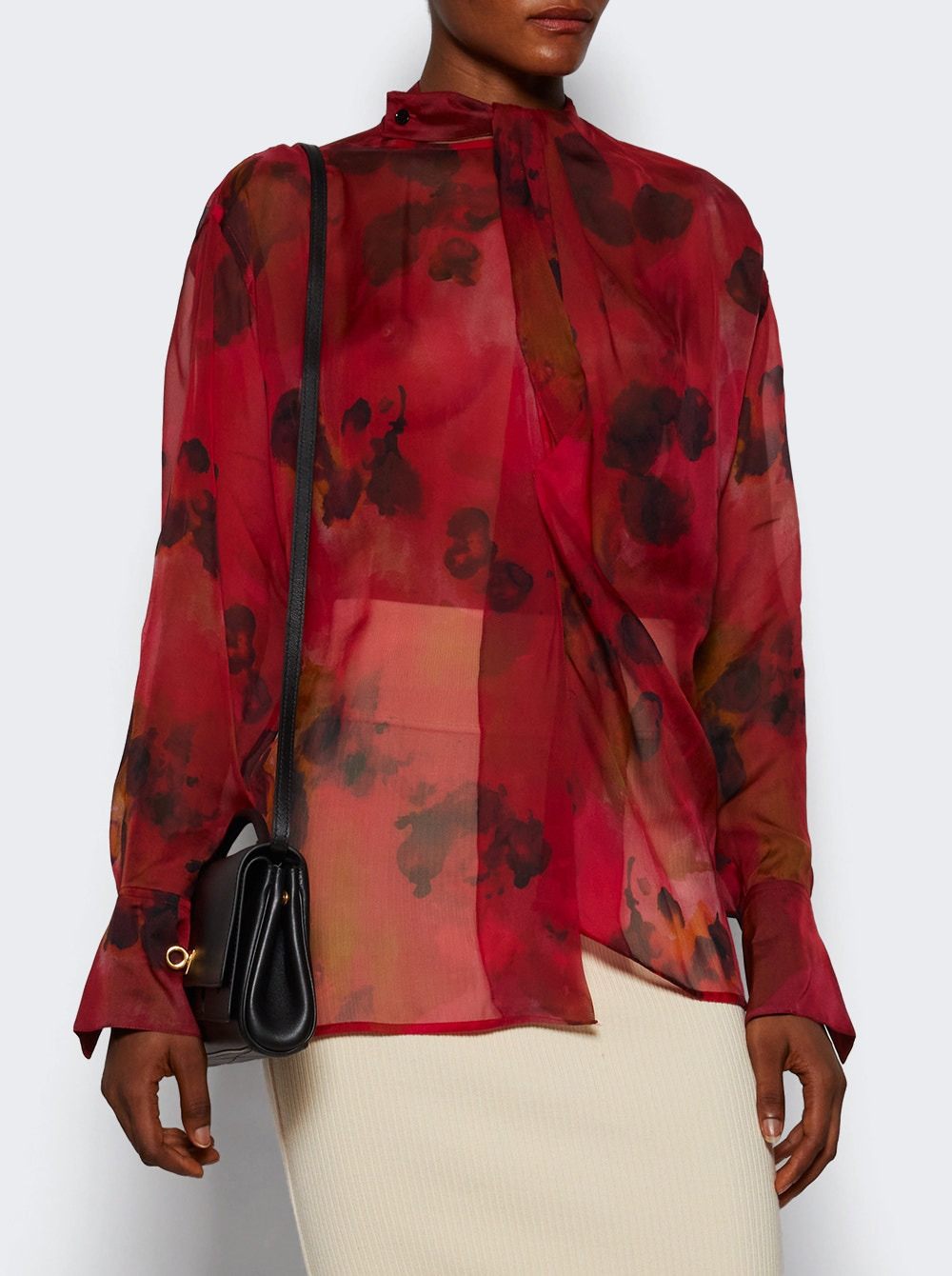 Drape Detail Blouse Rasberry - 2