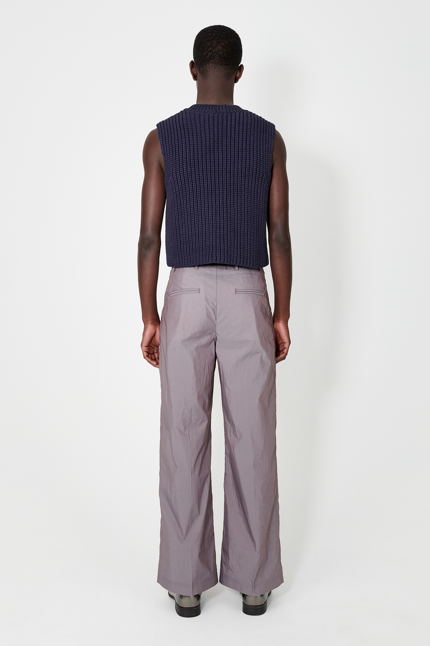 Intact Vest Navy Chunky Cotton Rib - 5