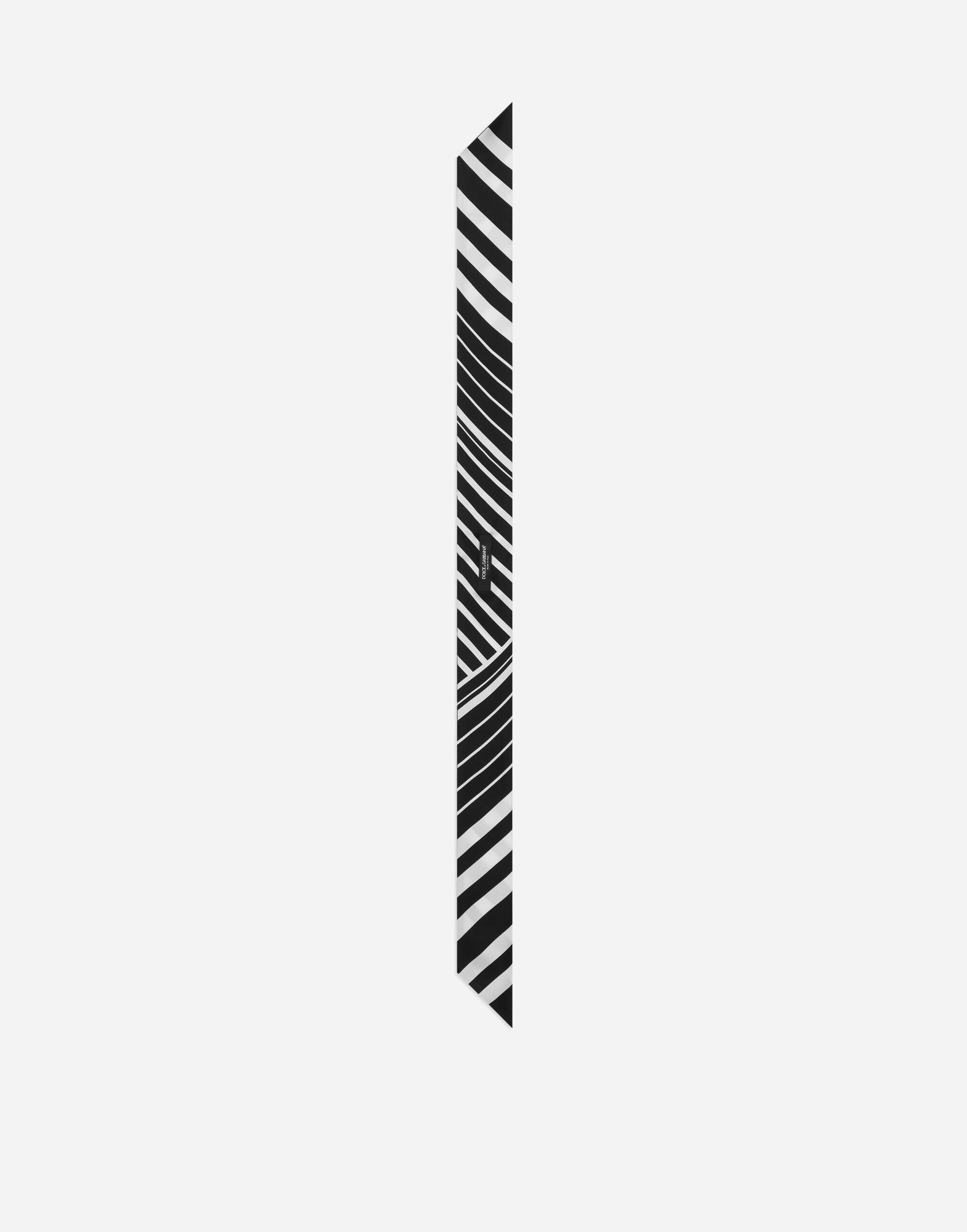 Cotton headscarf with striped and polka-dot print (6x100) - 2