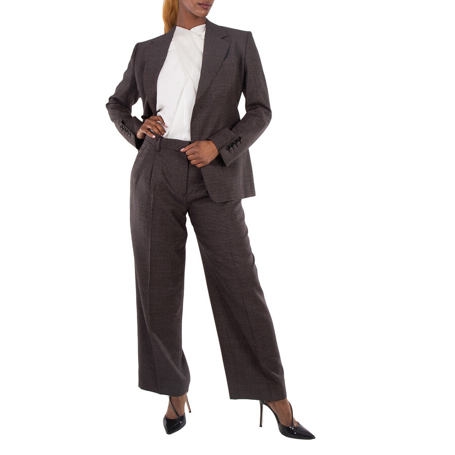 Burberry Gaelle Puppytooth Tailored Wool Trousers - 2