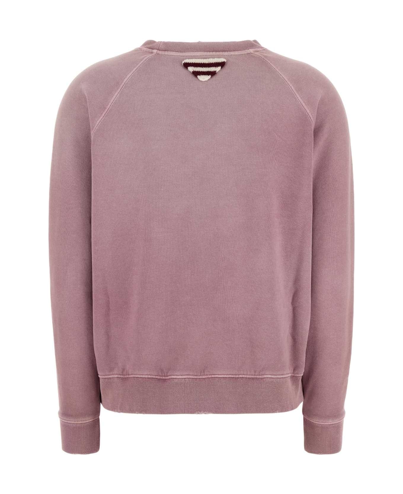 Dark Pink Cotton Sweatshirt - 2