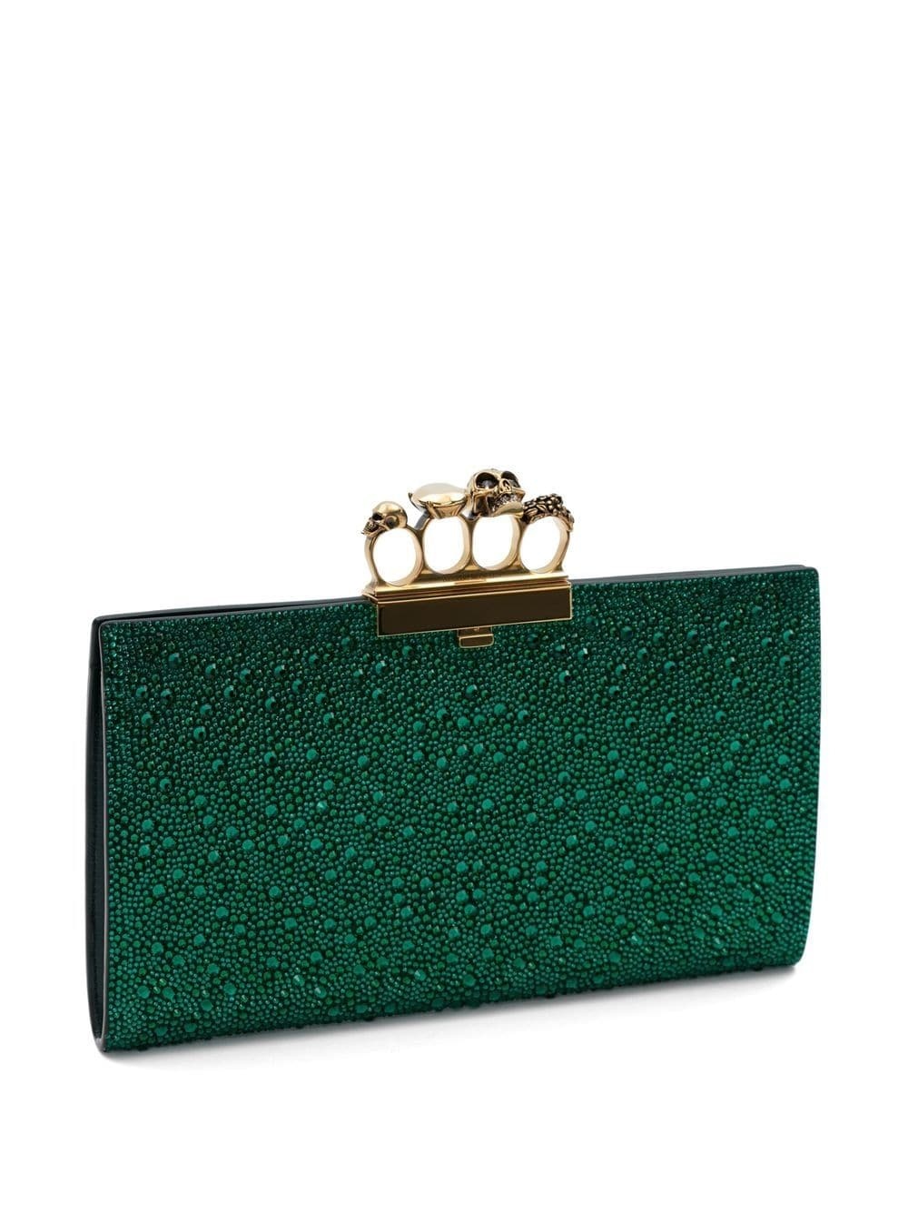 crystal-embellished knuckleduster clutch bag - 2