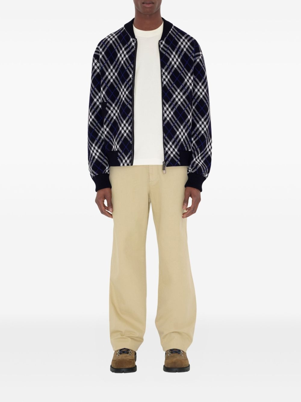 checked zip-up sweatshirt - 2