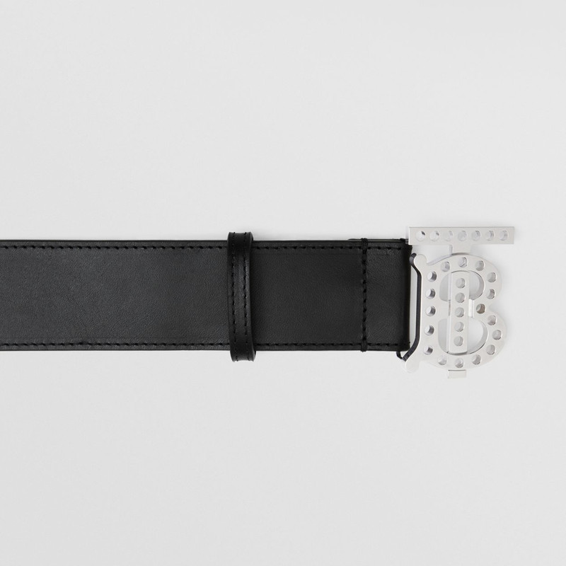 Burberry Perforated Monogram Motif Leather Belt outlook